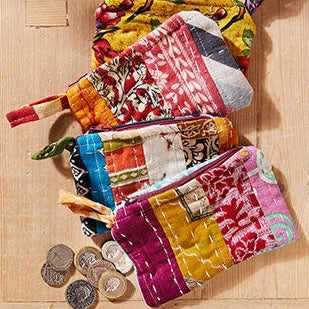 Vintage Kantha Coin Pouch