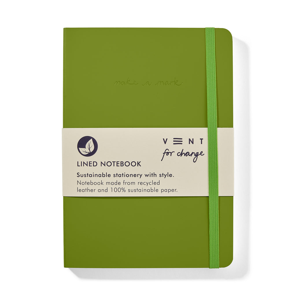 'Make a Mark' A5 Leather Notebook Green