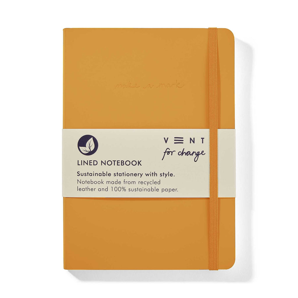 'Make a Mark' A5 Leather Notebook Yellow