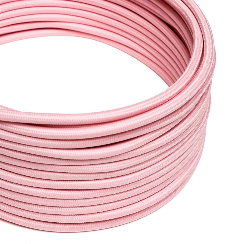 Round 3 Core Electric Cable Covered with Rayon in Baby Pink*