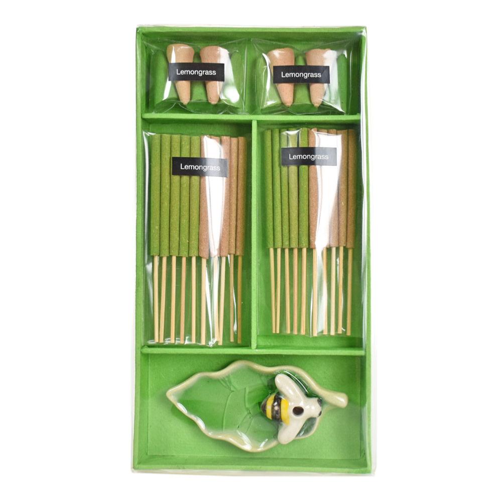 Incense Gift Set With Bee Shaped Incense Holder Lemongrass