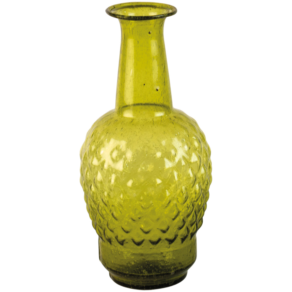 Textured Jade Recycled Glass Vase