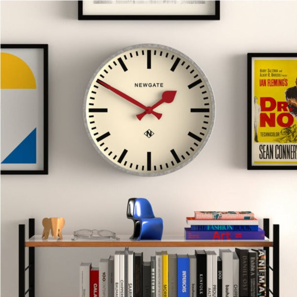 Retro Wall Clock with Red Hands