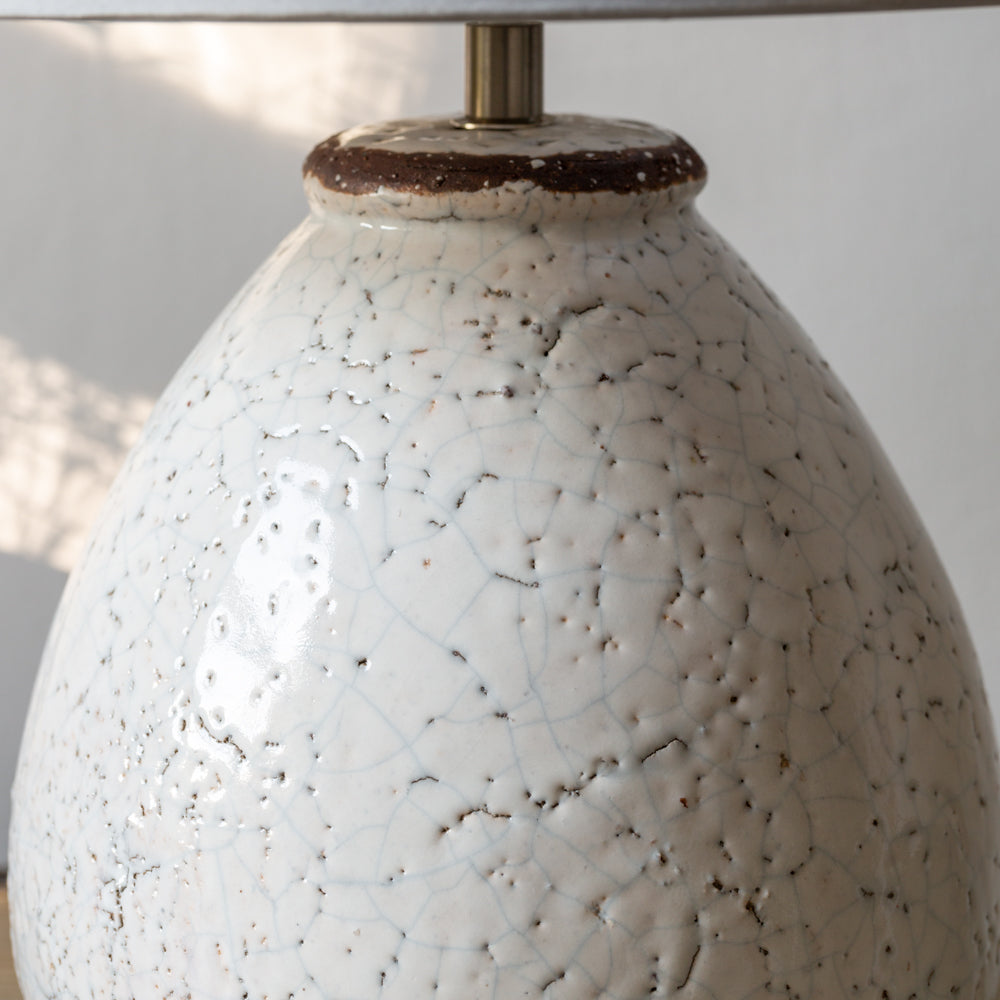 Stoneware Lamp with Light Grey Shade