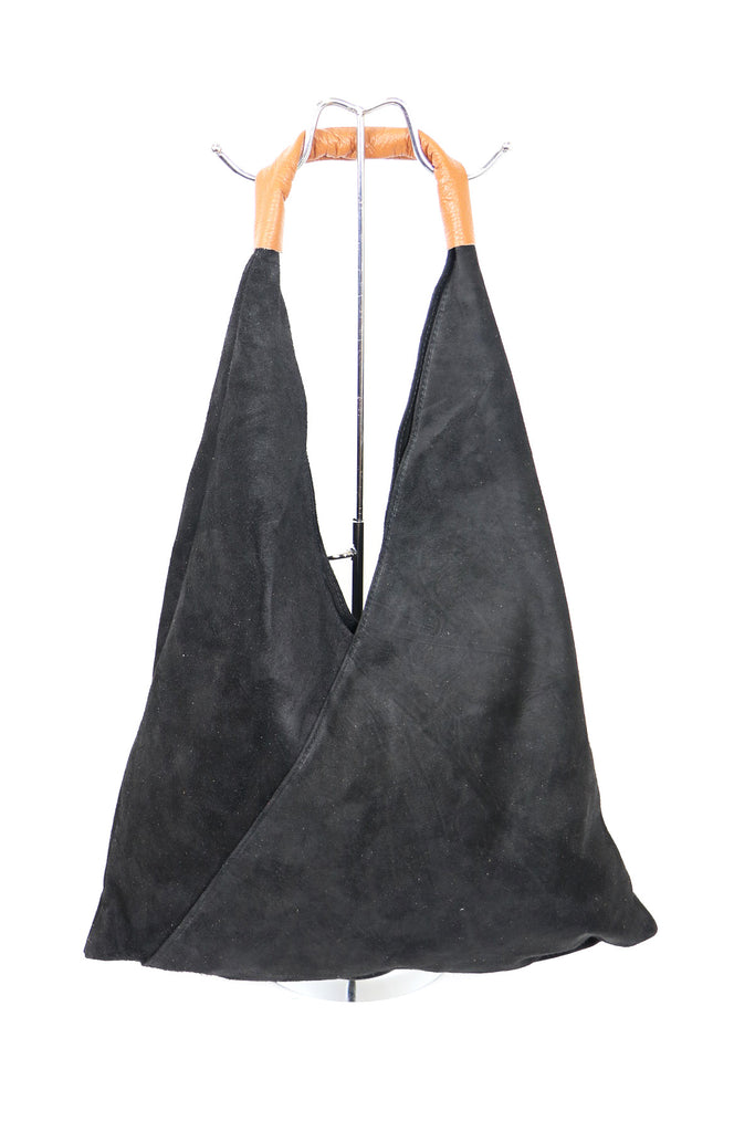 Coloured Suede Handbag Black