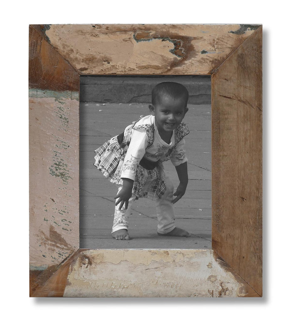 Reclaimed Wood 6" x 8" White Picture Frame 