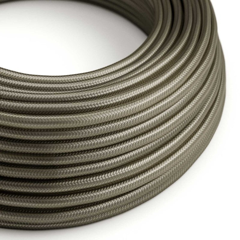 Round 3 Core Electrical Cable Covered with Rayon in Dark Grey