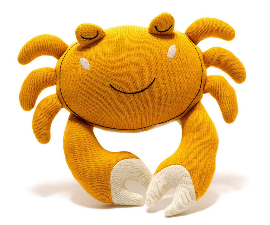 Knitted Organic Cotton Crab Toy