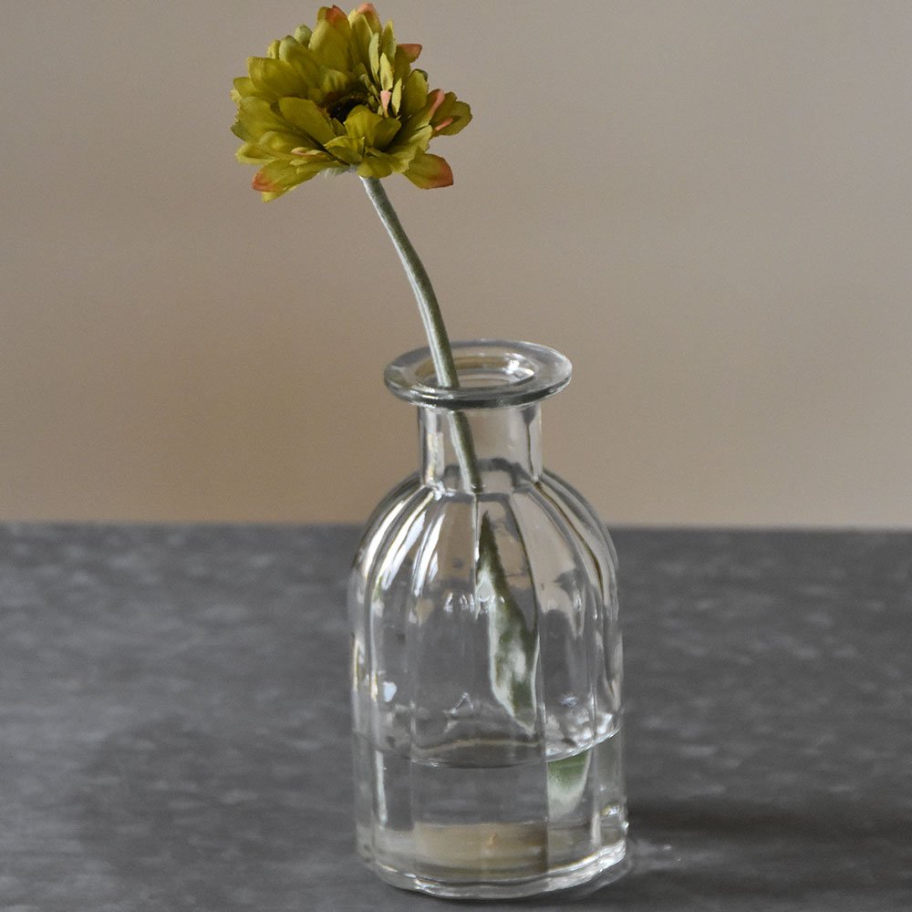Small clear ripple bottle vase