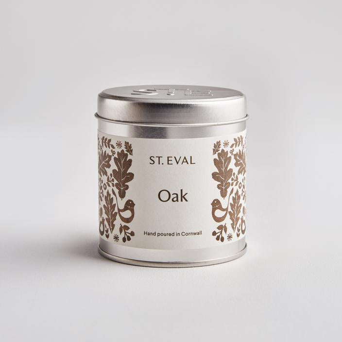 Folk Tin Candle Oak St Eval