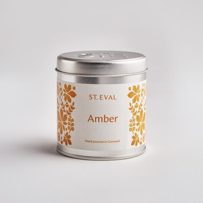 Folk Tin Candle Amber St Eval