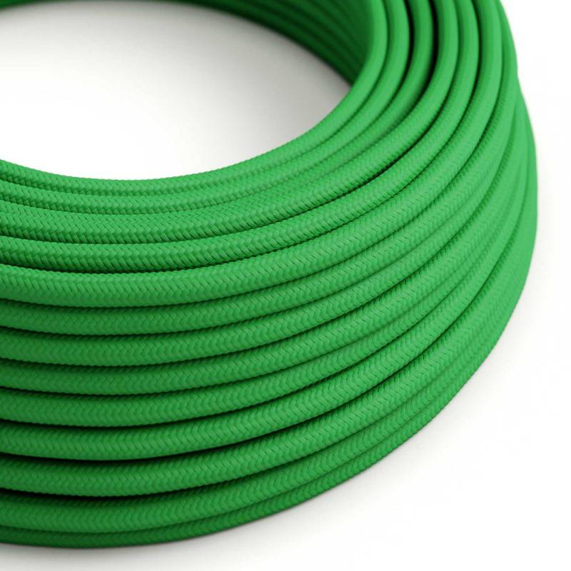 Round 3 Core Electric Cable Covered with Rayon in Bright Green*