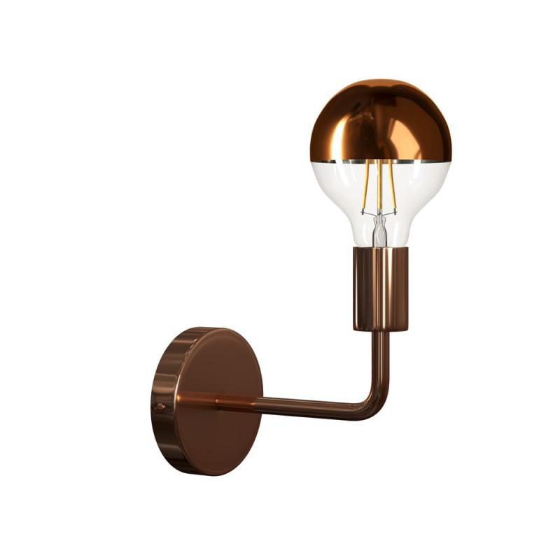 Metal Wall Light with Bent Extension copper