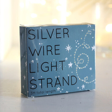30 Battery Powered LED Wire String Lights Silver wire