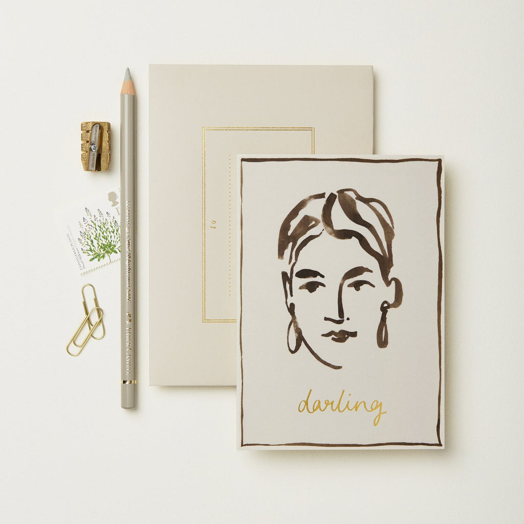 Darling Portrait Thinking Of You Greetings Card