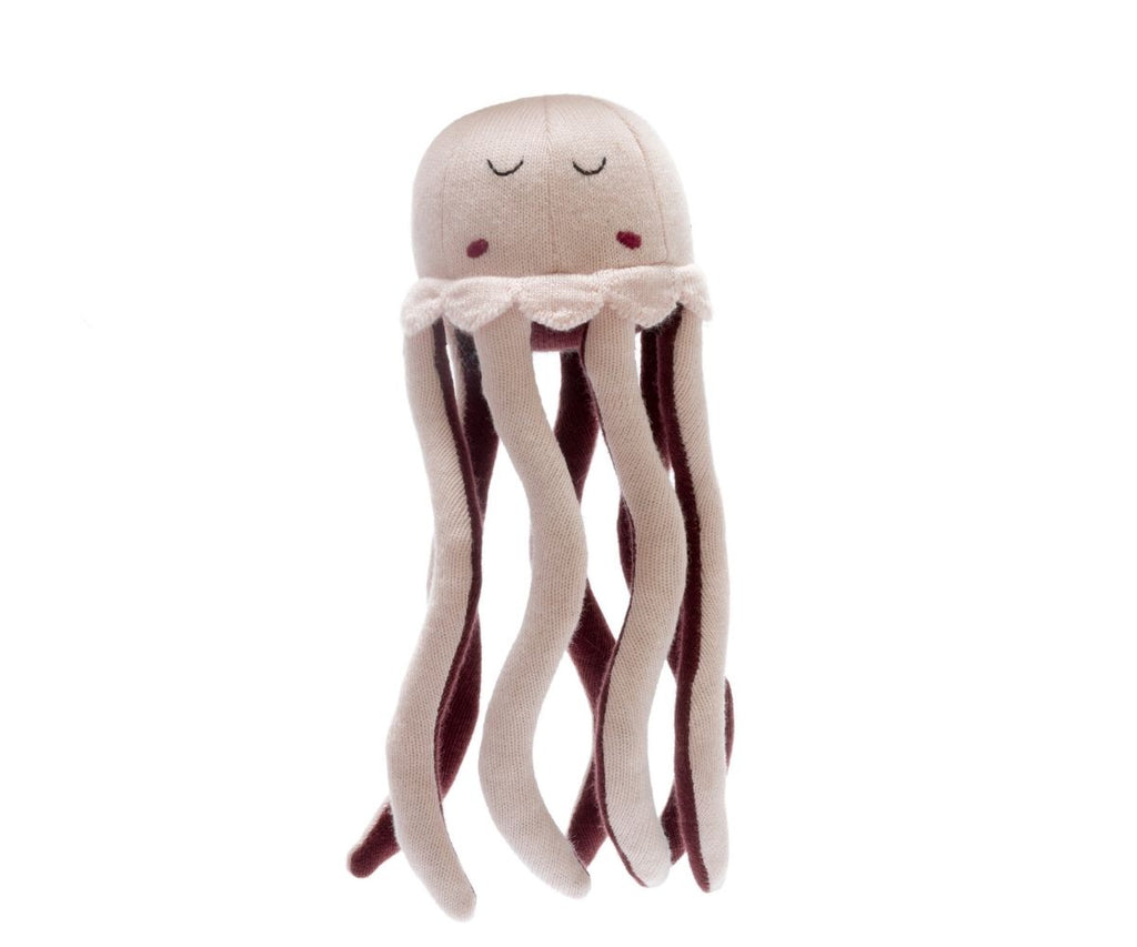 Knitted Organic Cotton Pink Jellyfish Soft Toy