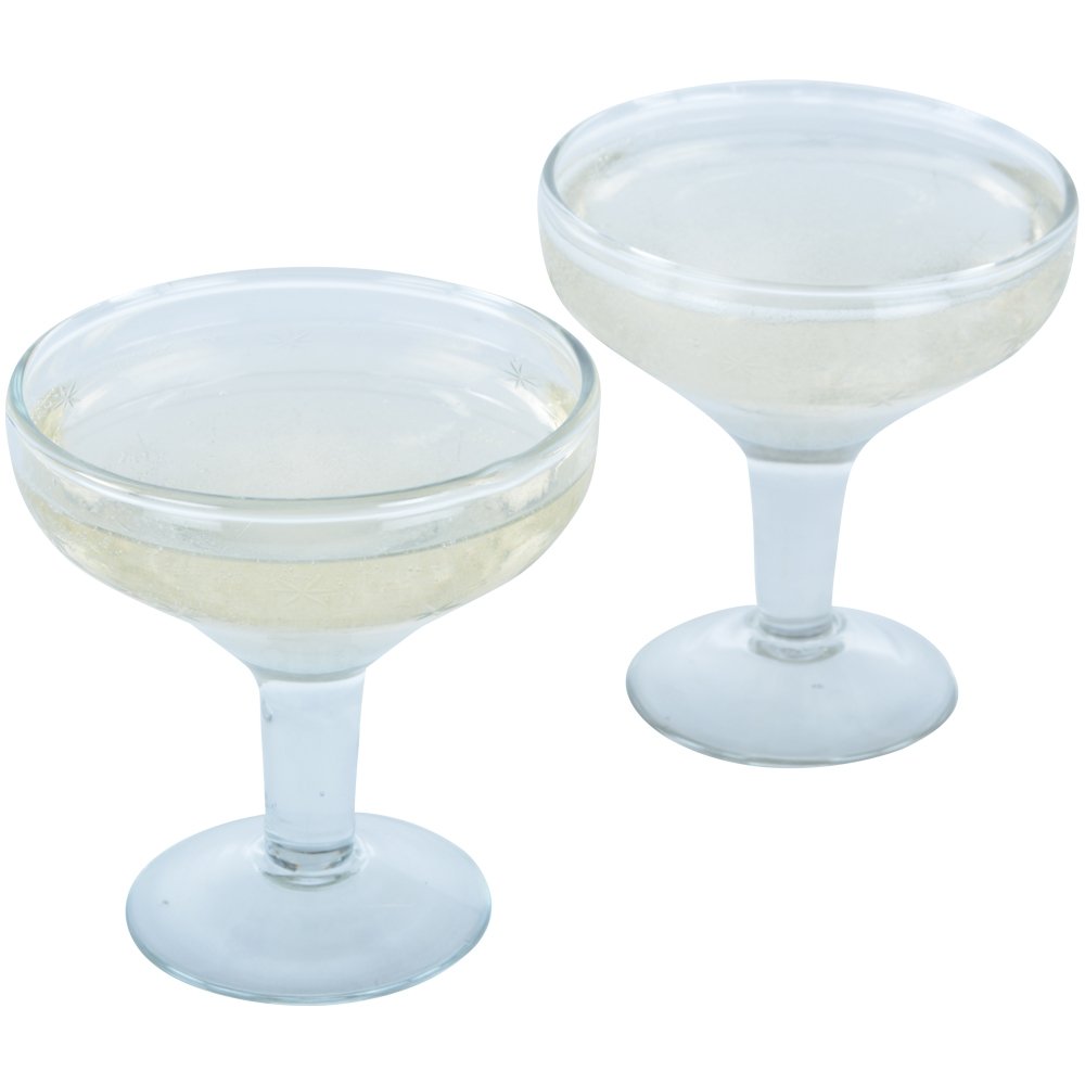 Champagne Coupe Etched Stars Glass