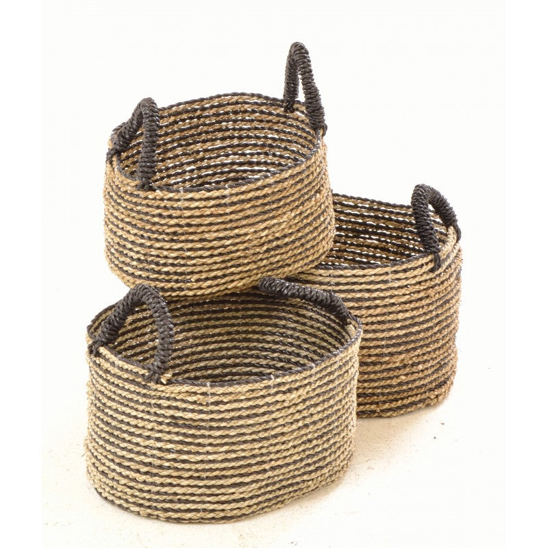 Seagrass Brown Striped Basket