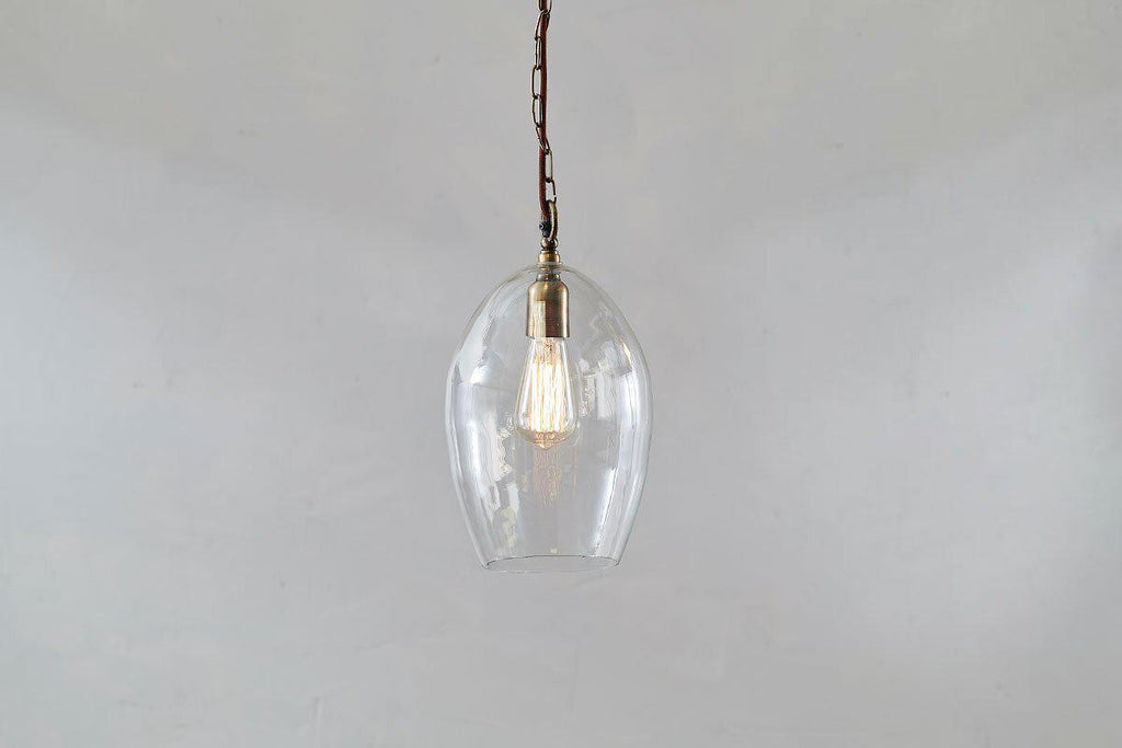 Clear Glass Oval Pendant Lamp