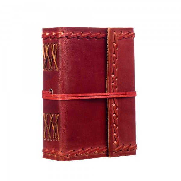 Small Leather Journal with Stitching Detail