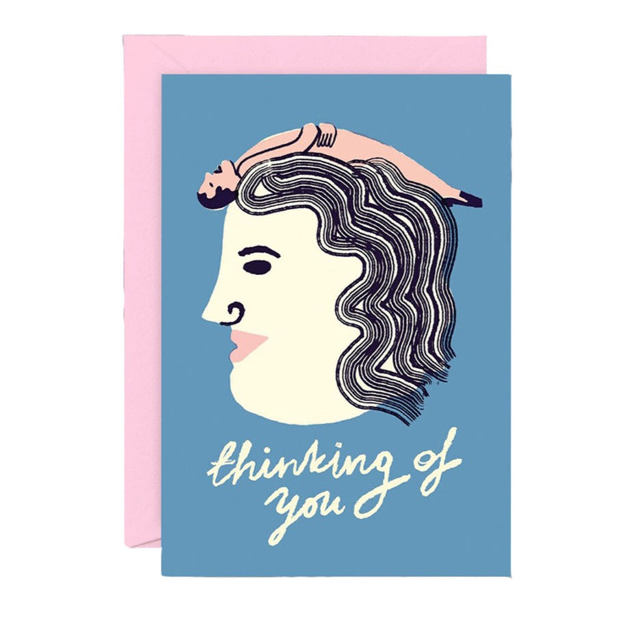Thinking of You Abstract Face Greetings Card