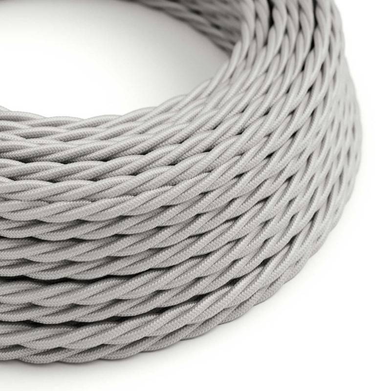 Twisted 3 Core Electrical Cable Covered with Rayon in Silver