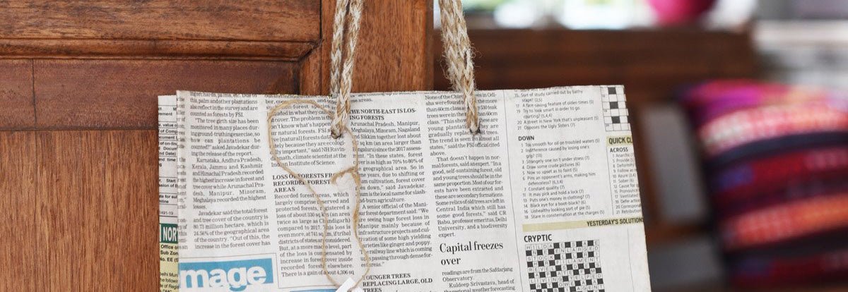 Recycled Newspaper Bags - Uneeka