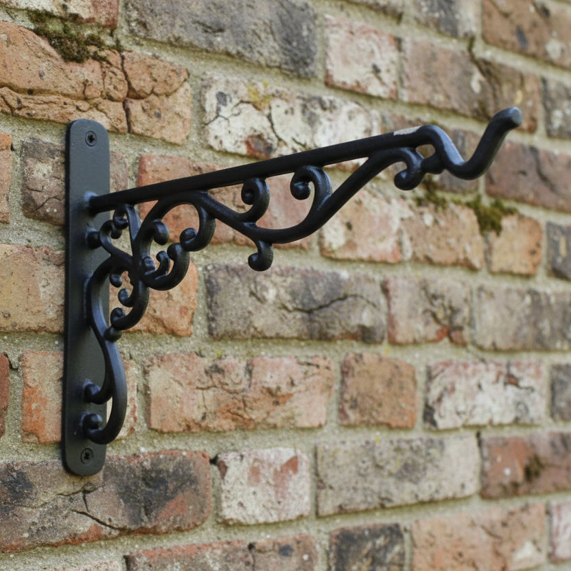 Cast Antique Iron Hanging Basket Bracket - 01.070G.AI.280 - Uneeka