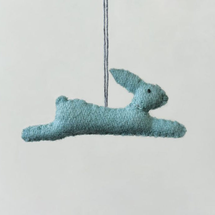 Felt Leaping Rabbit Decoration | Handmade Spring Ornament | Uneeka