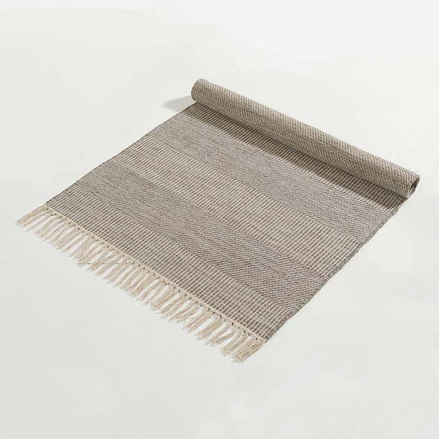 100% Cotton Light Grey Rug - STKRUGG - Uneeka