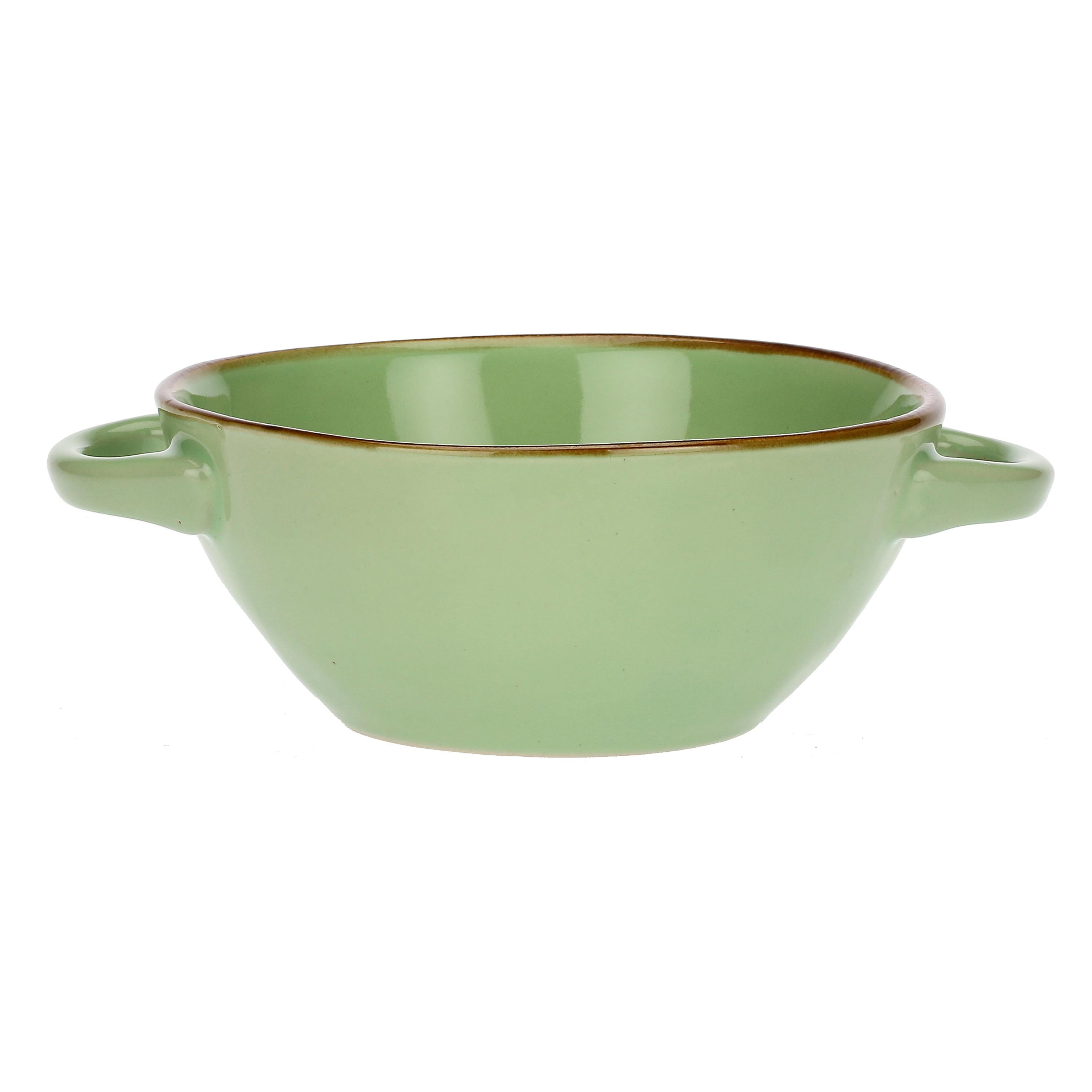 Brightly Coloured Ceramic Soup Bowl with Handle - 1004131 - Uneeka