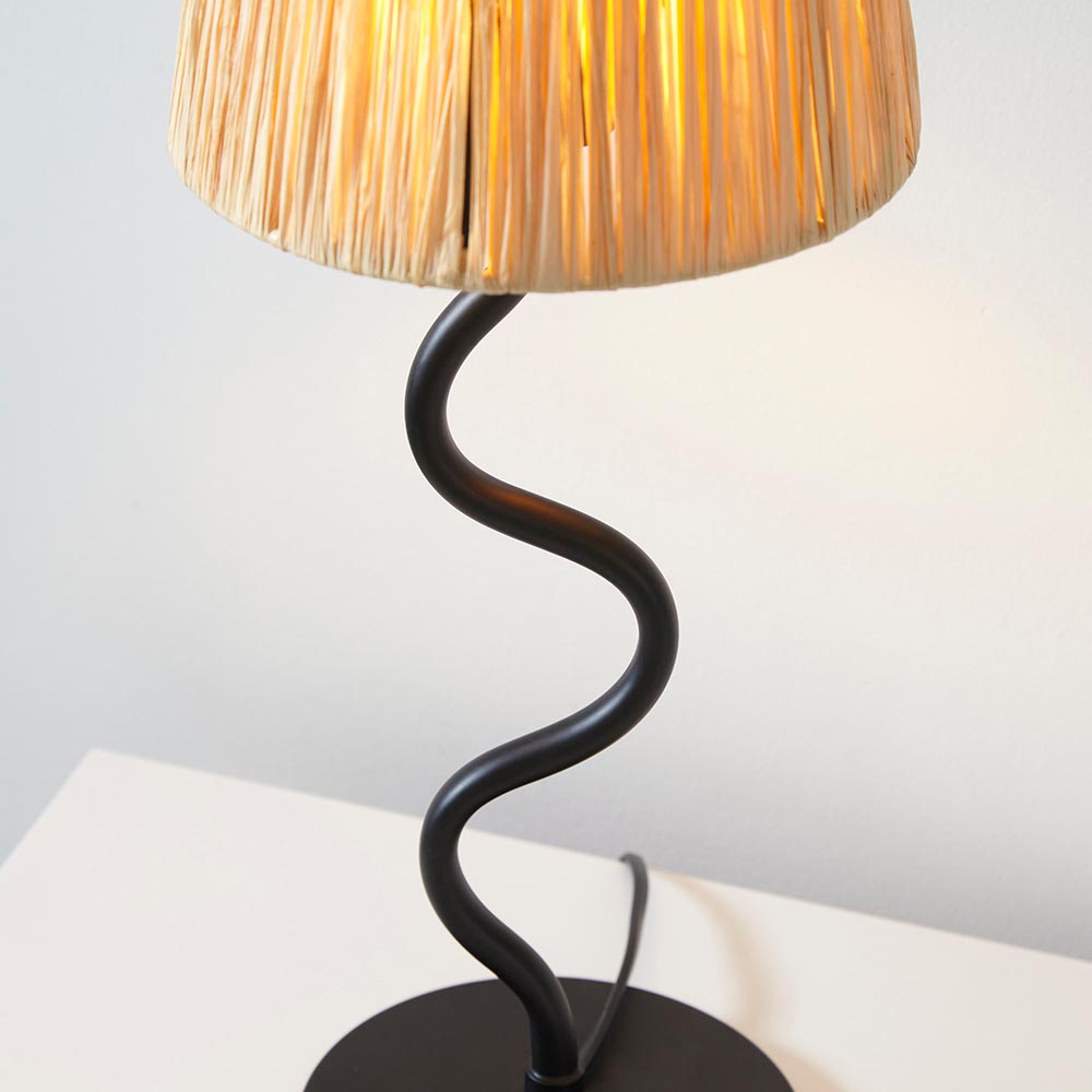 Wiggle Table Lamp with Raffia Shade - 100958 - Uneeka