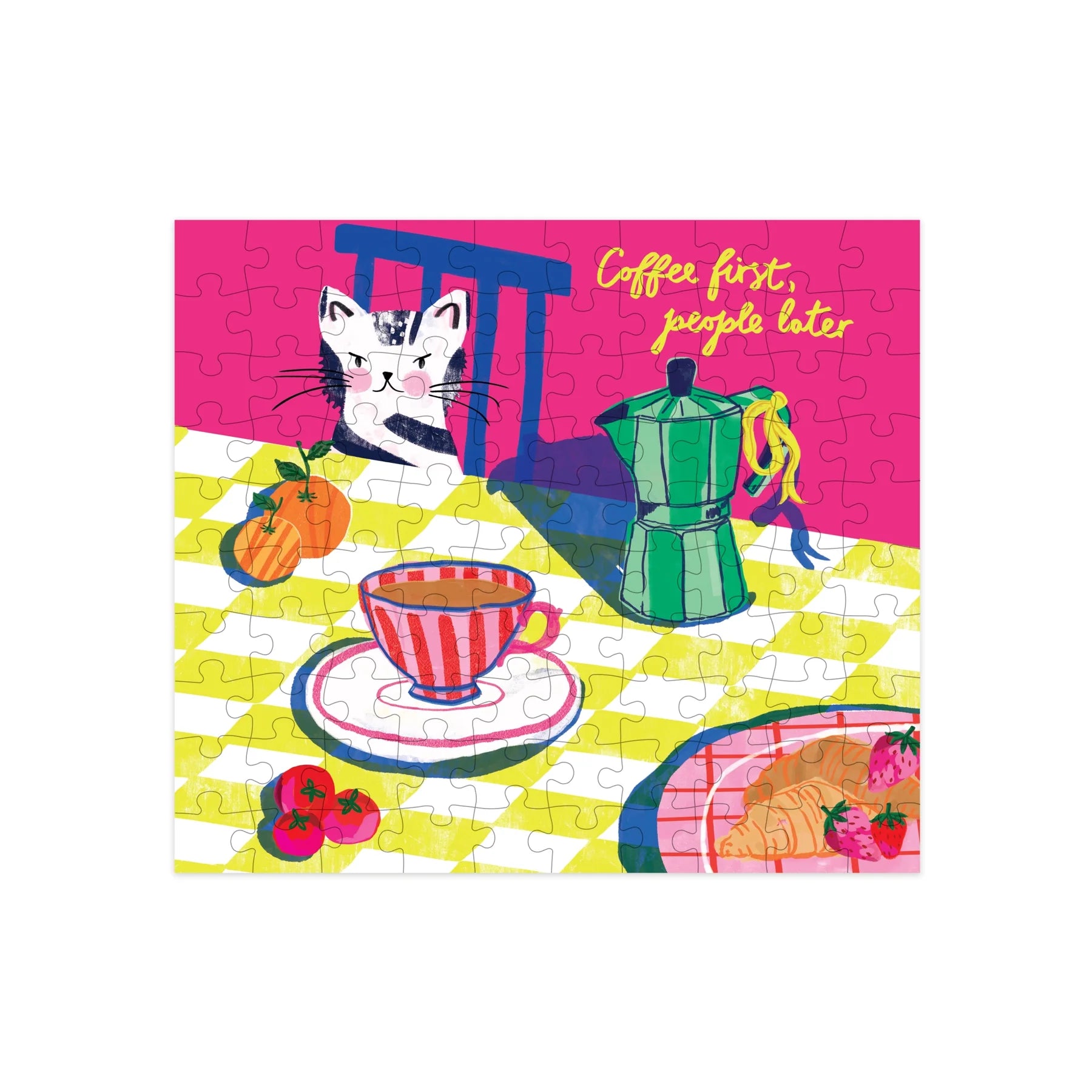 100 Piece Cats & Coffee Mini Jigsaw - HJX065EU - Uneeka