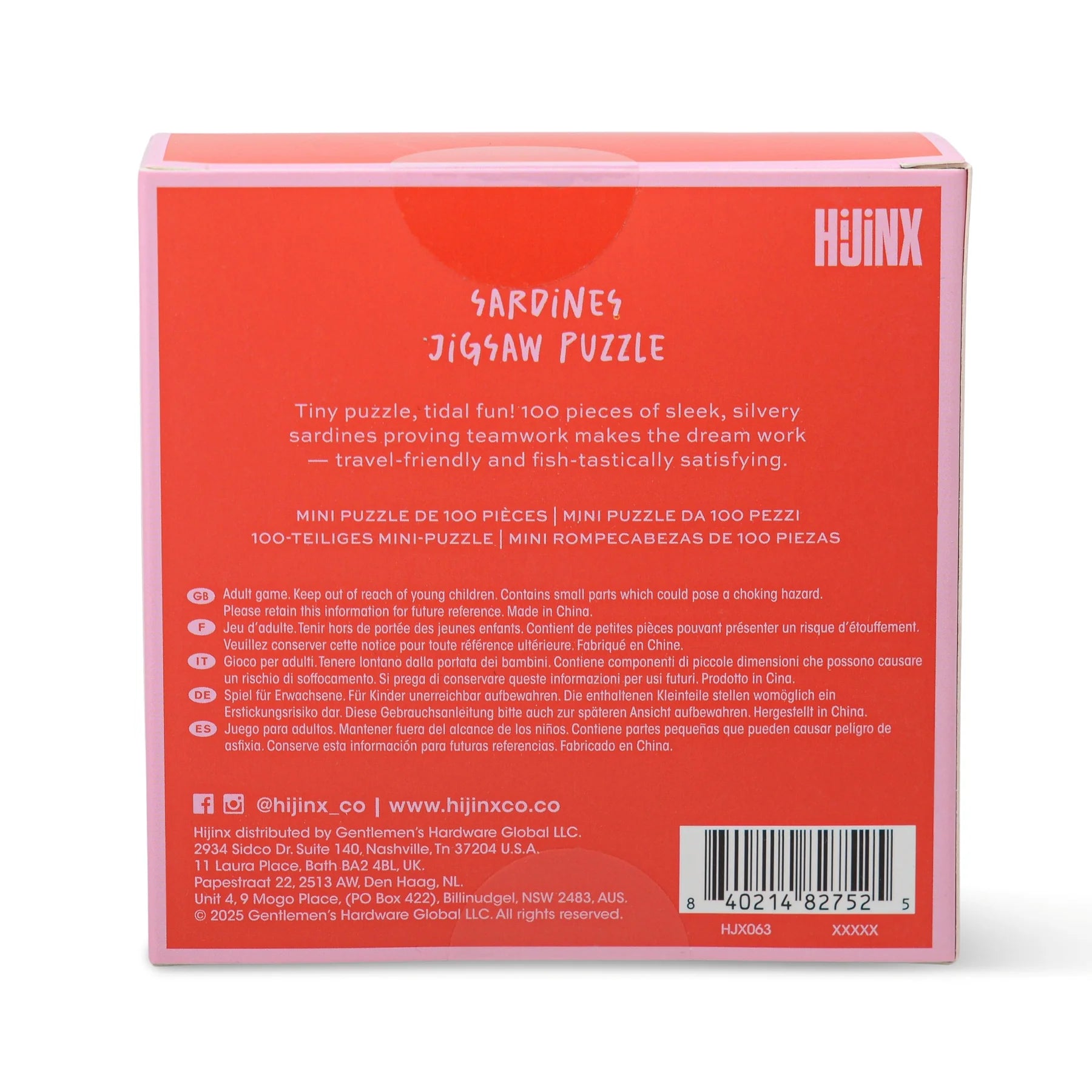 100 Piece Sardine Mini Jigsaw - HJX063EU - Uneeka