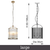106711 Antique Brass Ribbed Glass Pendant - Large - Dimensions - Uneeka Lighting