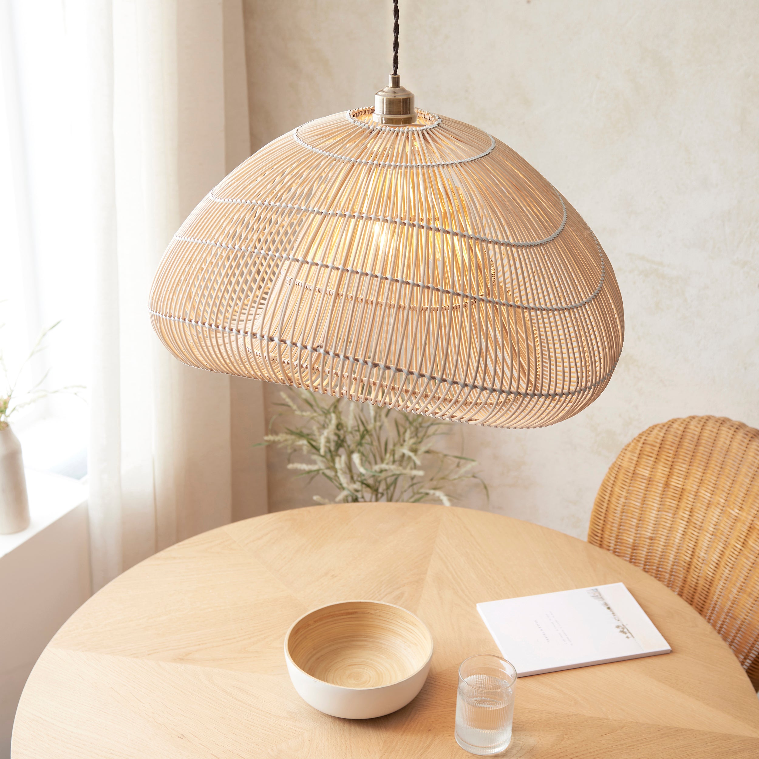 Organic Shape Woven Rattan Lampshade - 109203 - Uneeka
