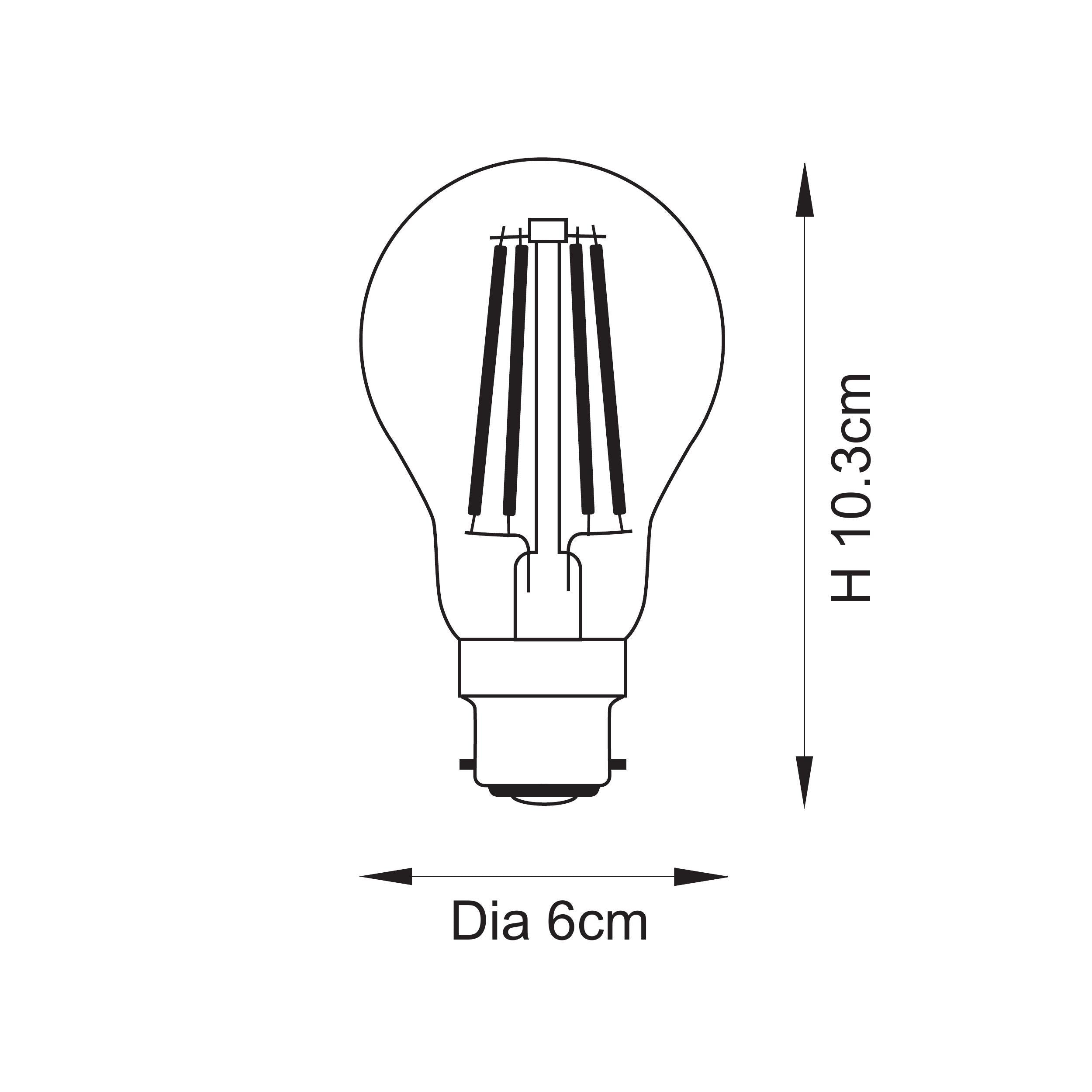 LED Filament GLS B22 Light Bulb - 111751 - Uneeka
