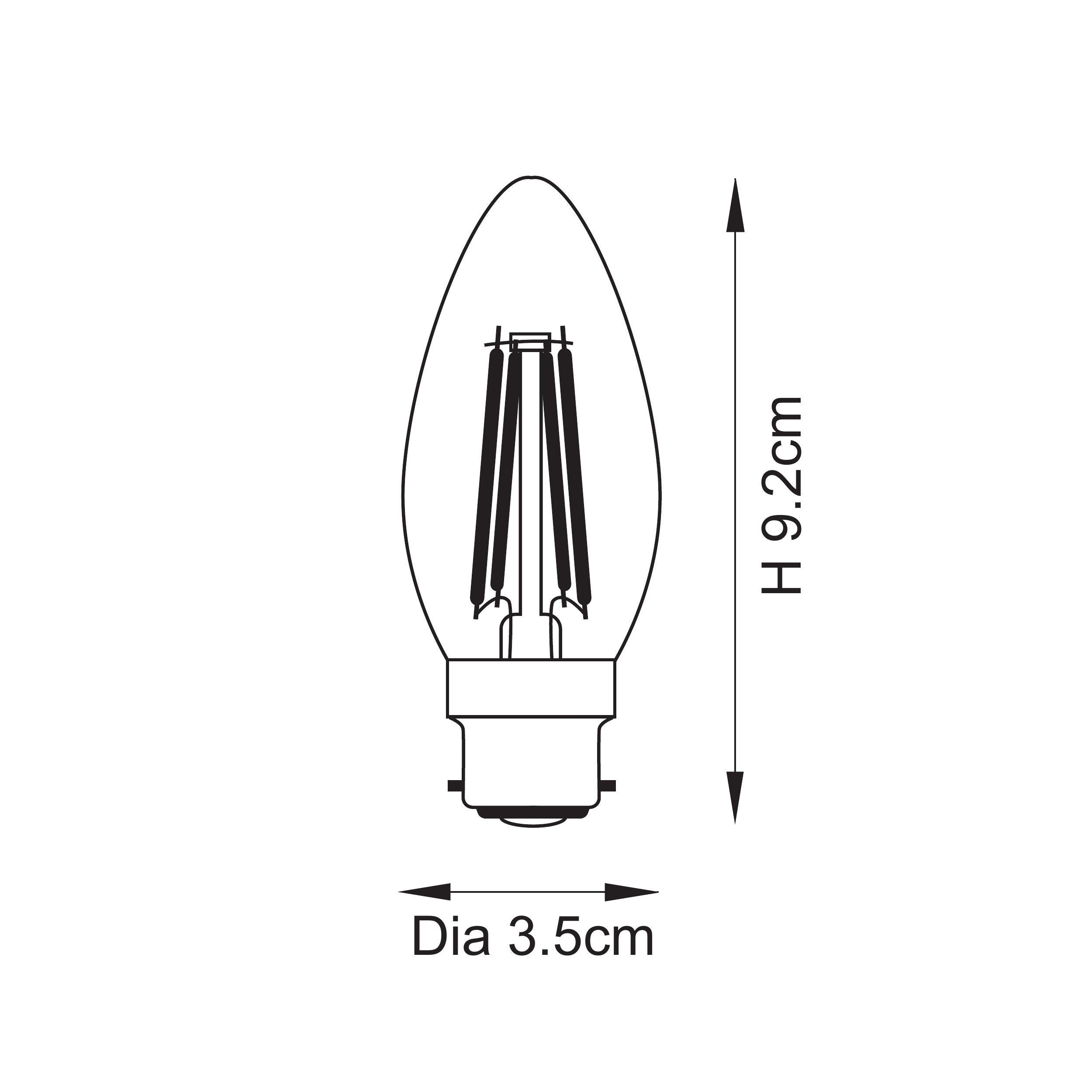 LED Filament Candle B22 Light Bulb - 112118 - Uneeka