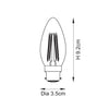 LED Filament Candle B22 Light Bulb - 112118 - Uneeka