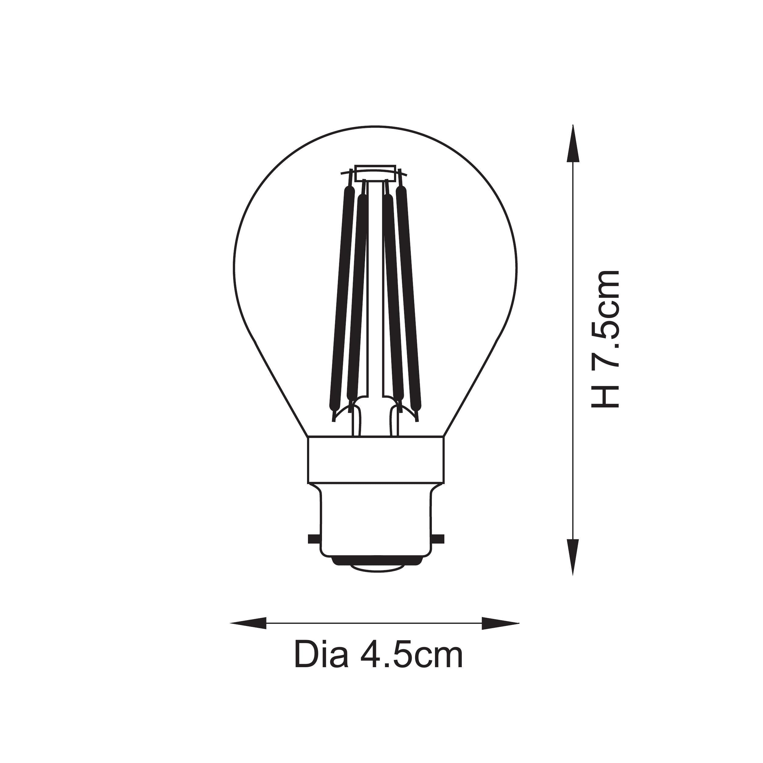 LED Filament Golf B22 Light Bulb - 112119 - Uneeka
