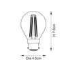 LED Filament Golf B22 Light Bulb - 112119 - Uneeka
