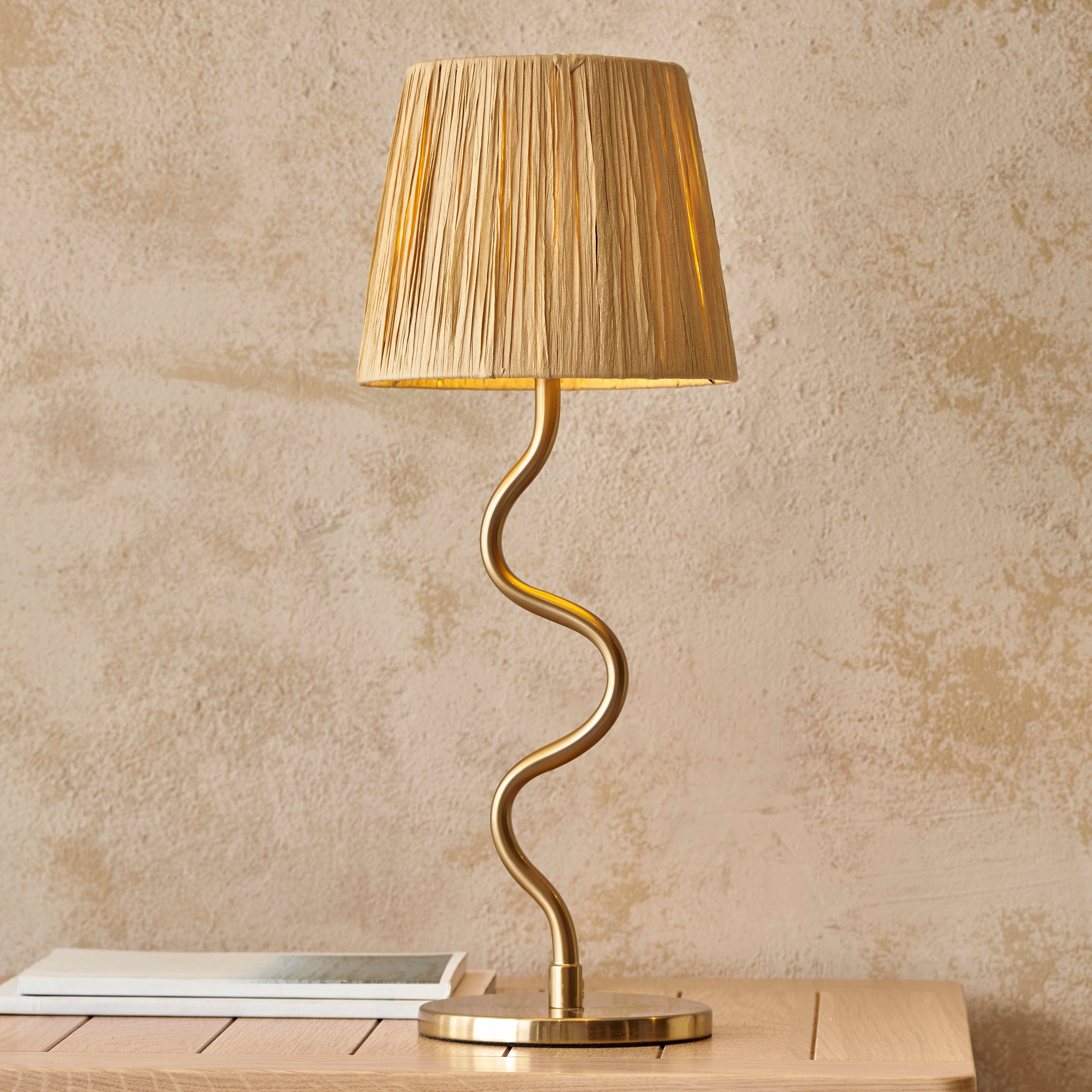 Wiggle Table Lamp with Raffia Shade - 114225 - Uneeka