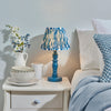 Ornate Wooden Table Lamp with Ikat Shade - 115092 - Uneeka
