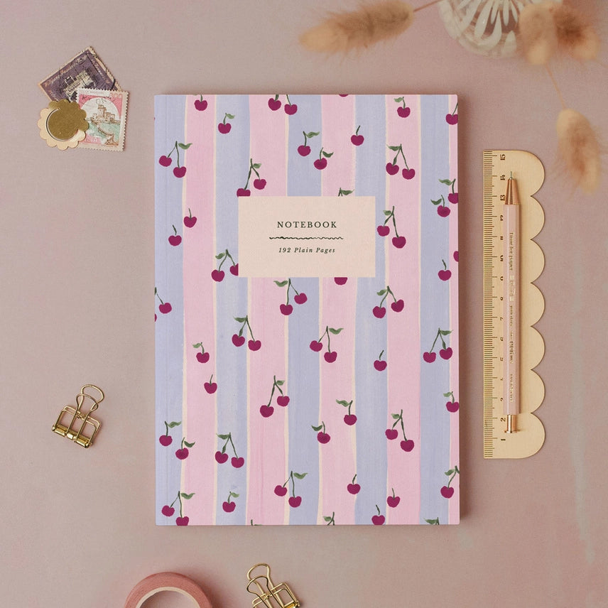 Cherries & Stripes Notebook - SNB05 - Uneeka
