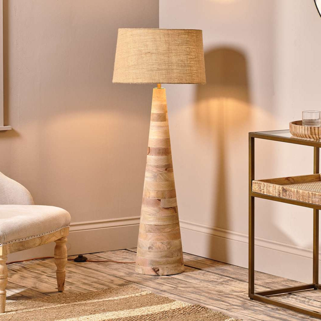 Chameli Tapered Mango Wood Lamp - CL0401 - Uneeka