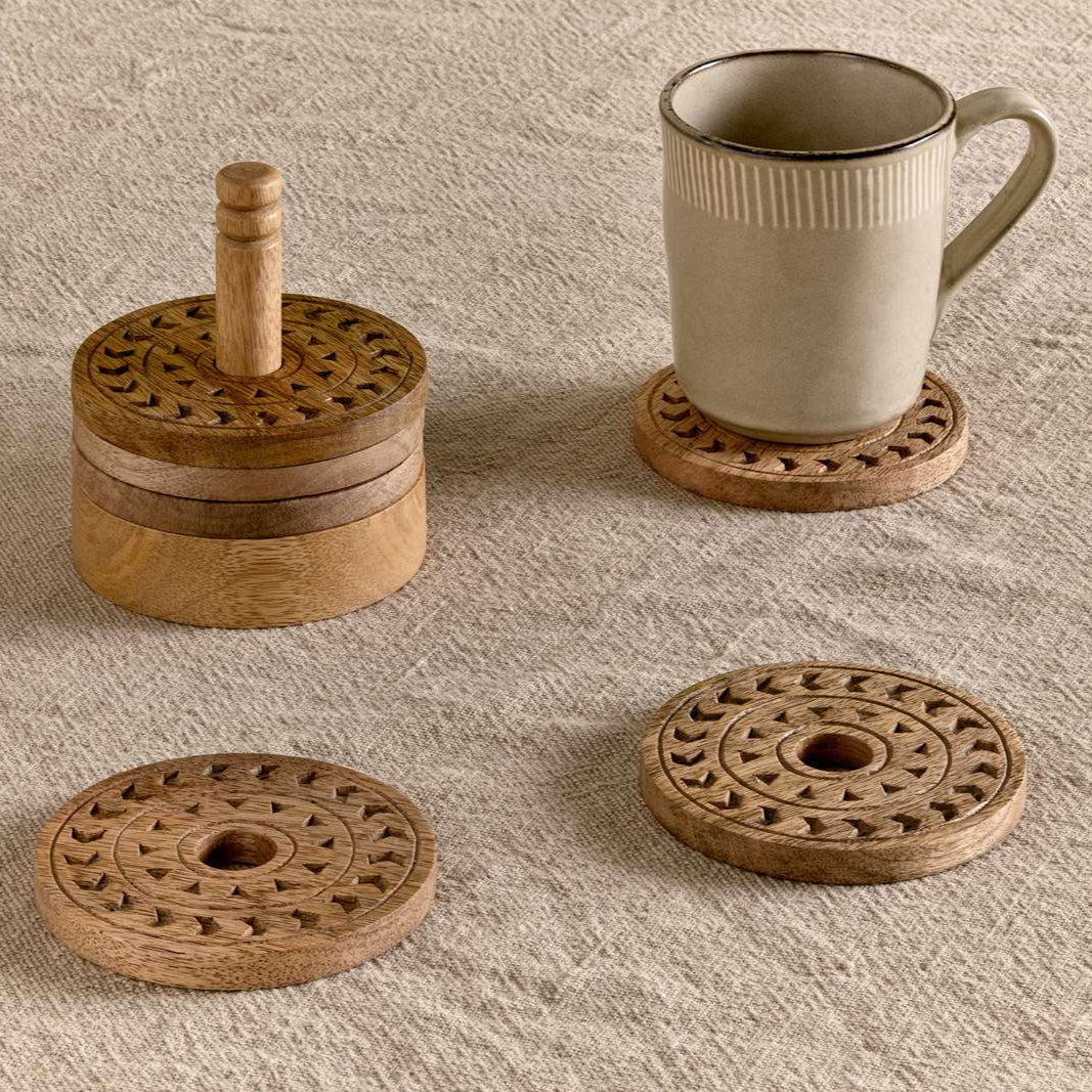 Nkuku Anali Set Of 6 Etched Coasters - AM5801 - Uneeka
