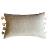 Rectangular Natural Linen Tassel Cushion - LINEN-CT-1T - Uneeka