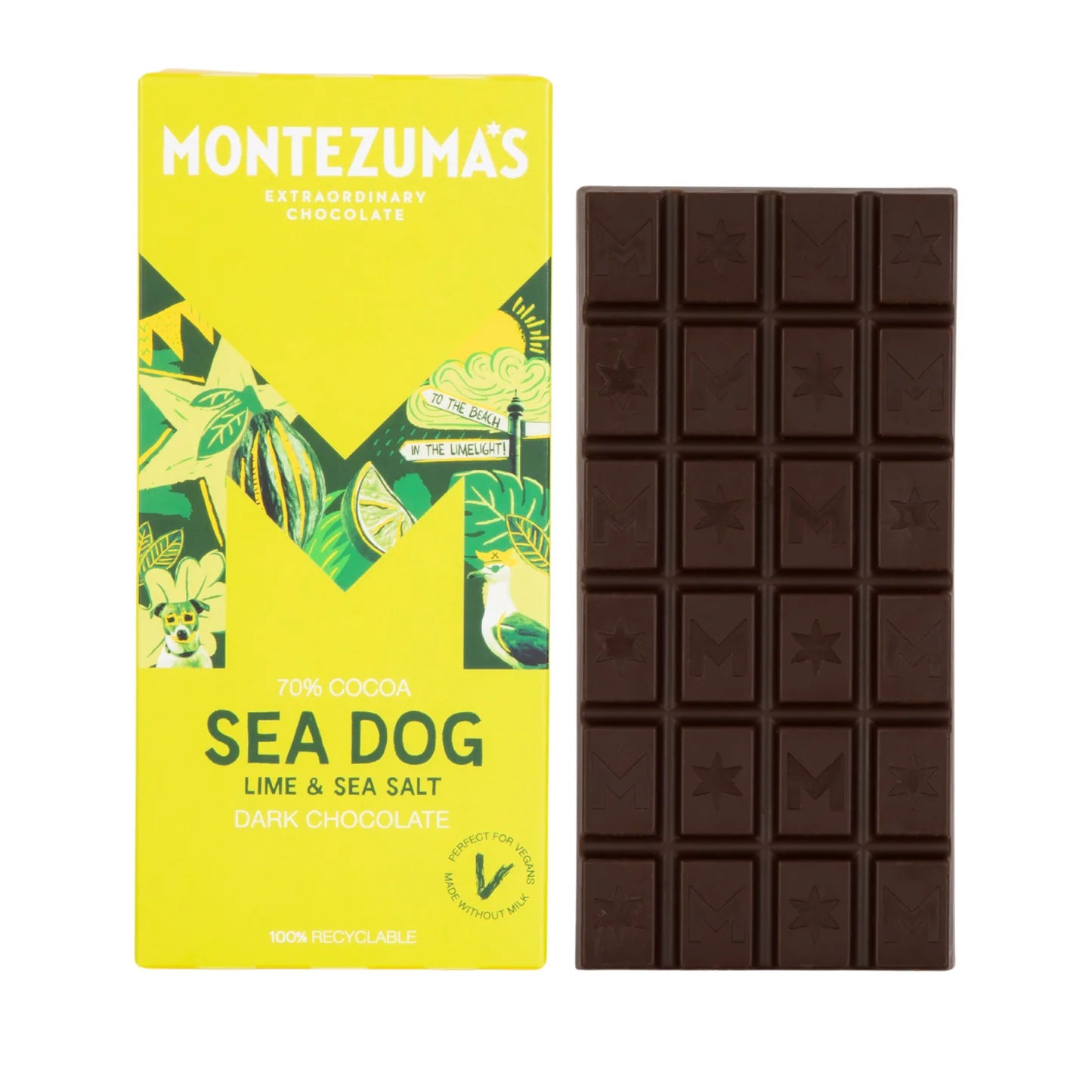 Montezuma's Lime & Sea Salt Dark Chocolate Bar - MZ1537 - Uneeka