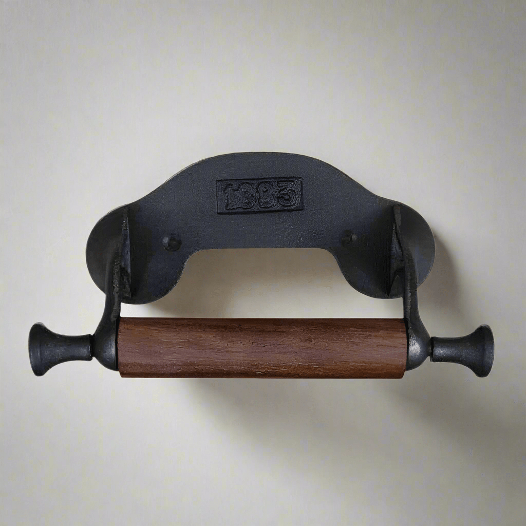 1883 Toilet Roll Holder with Wood & Cast Iron - 01.629A.AI.100 - Uneeka