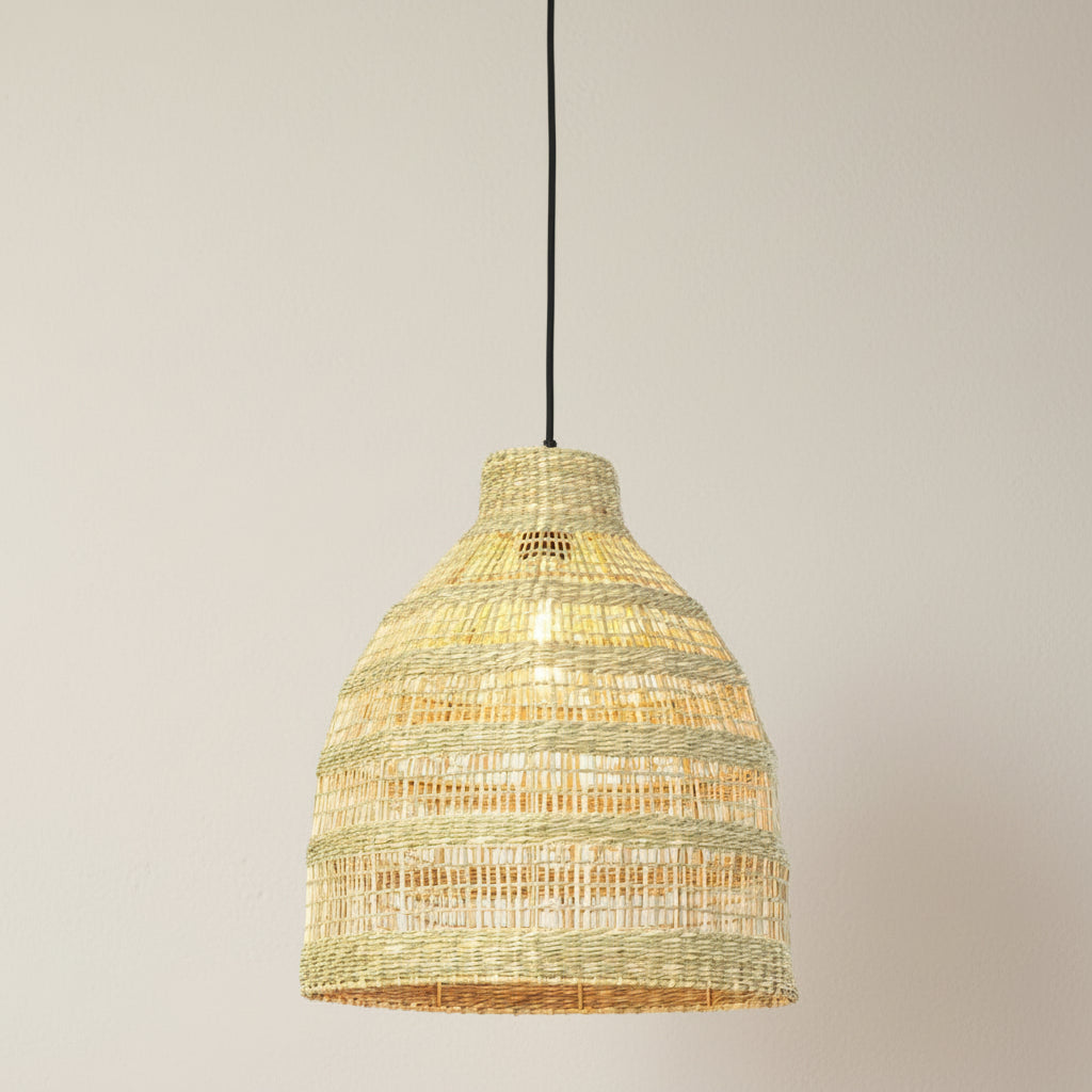 Natural Seagrass Bell Pendant - 2960530 - Uneeka